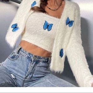 Butterfly sweater and crop top